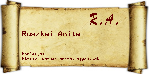 Ruszkai Anita névjegykártya