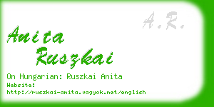 anita ruszkai business card